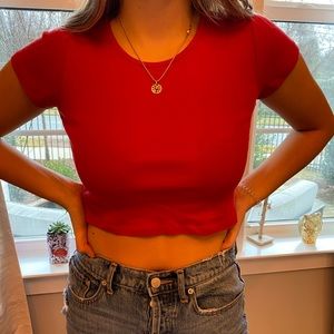 red crop top